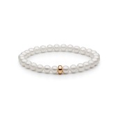 Bratara perle naturale albe si argint placat cu aur roz DiAmanti 252-33B-G